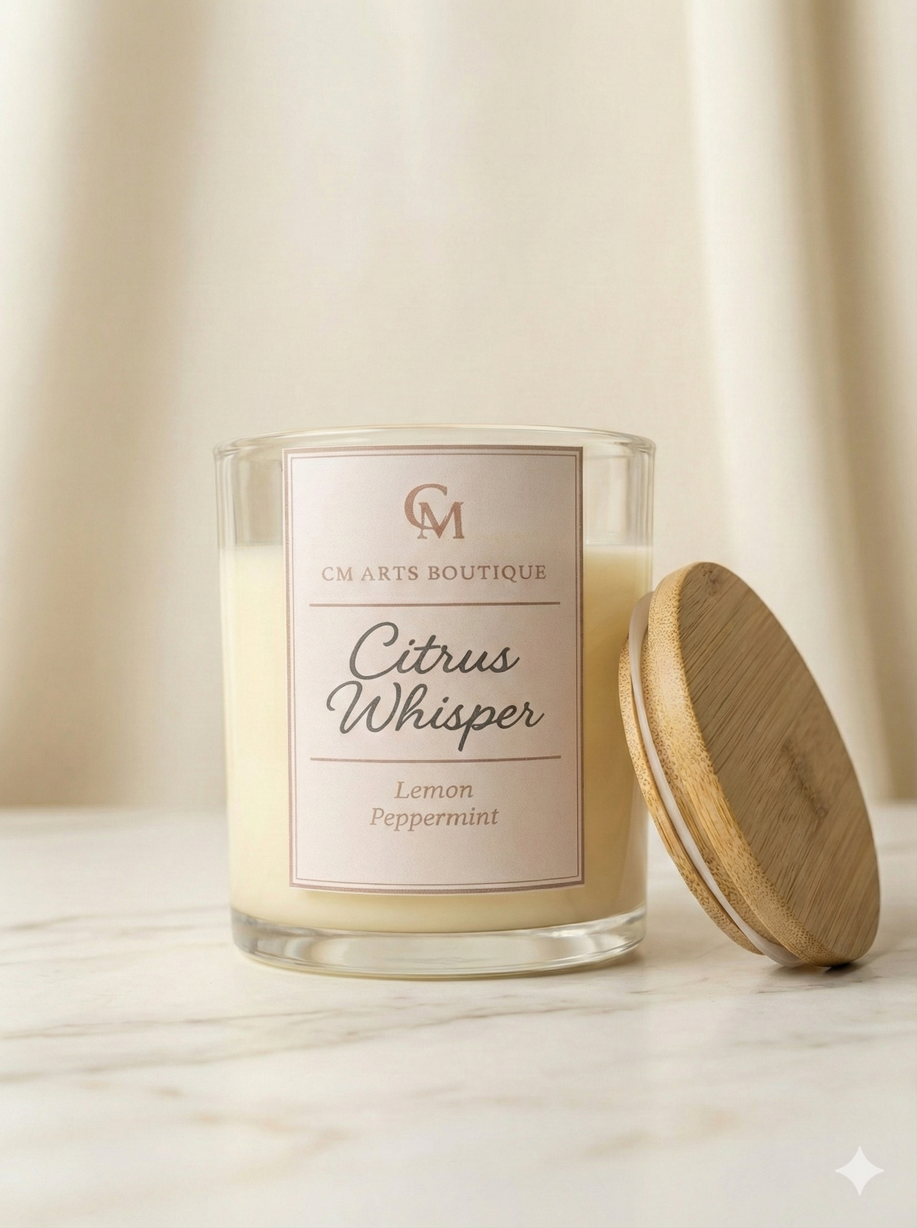 Citrus Whisper – Lemon & Peppermint Soy Candle | Signature Collection