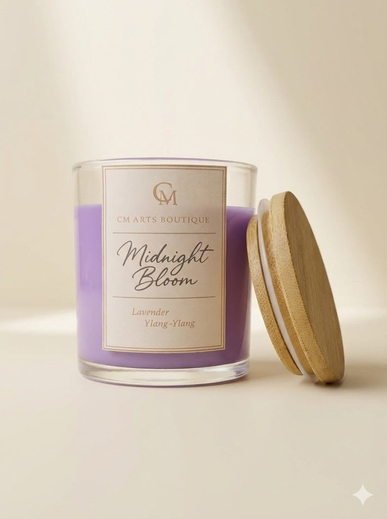 Midnight Bloom – Lavender & Ylang-Ylang Soy Candle | Signature Collection